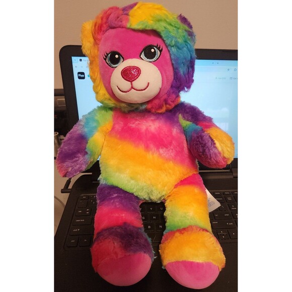 Build A Bear Workshop Color Craze Lion Stuffed Animal Rainbow Plush Doll Toy - Picture 1 of 4